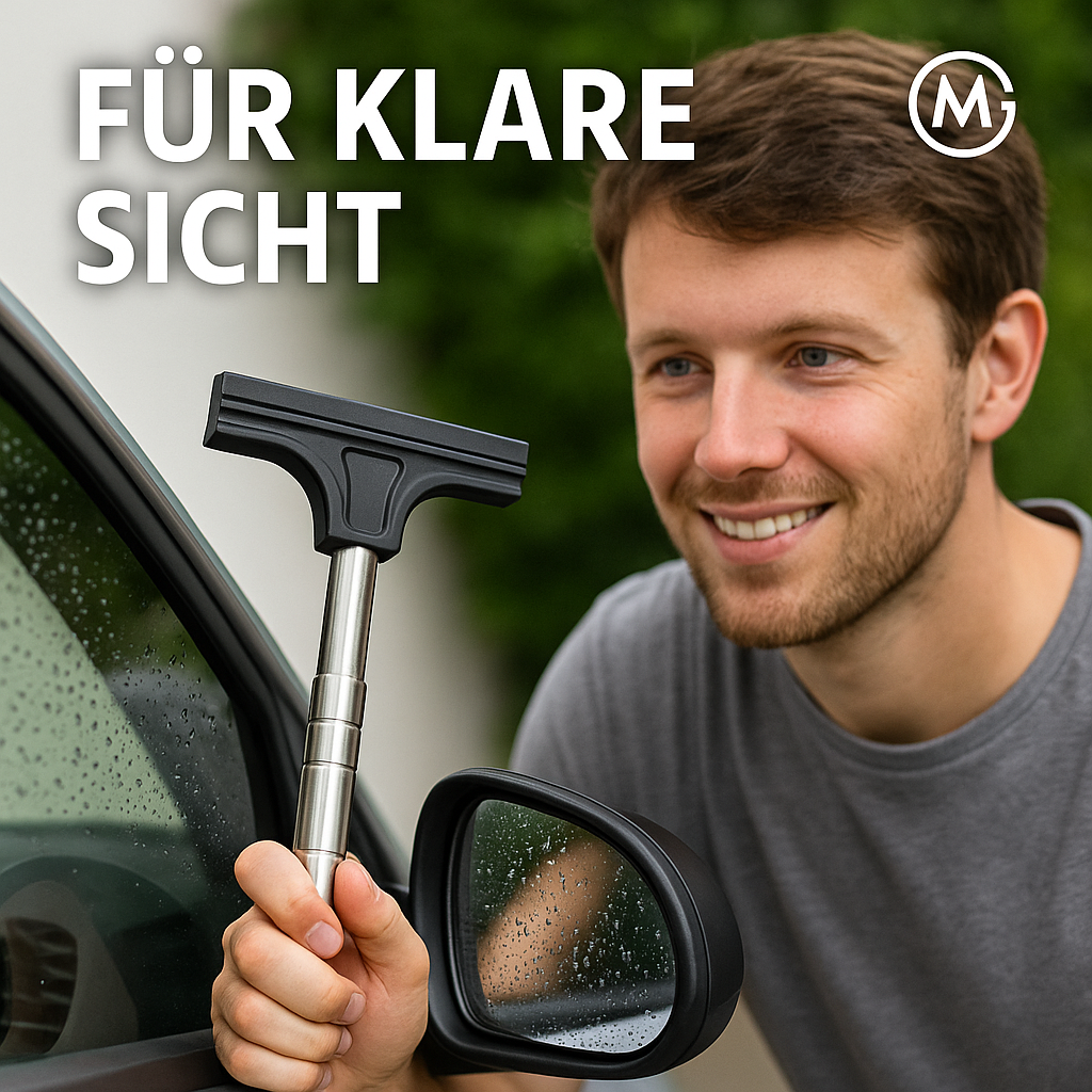 Rückspiegel Wischer Teleskop Edelstahl Fensterreiniger DE.