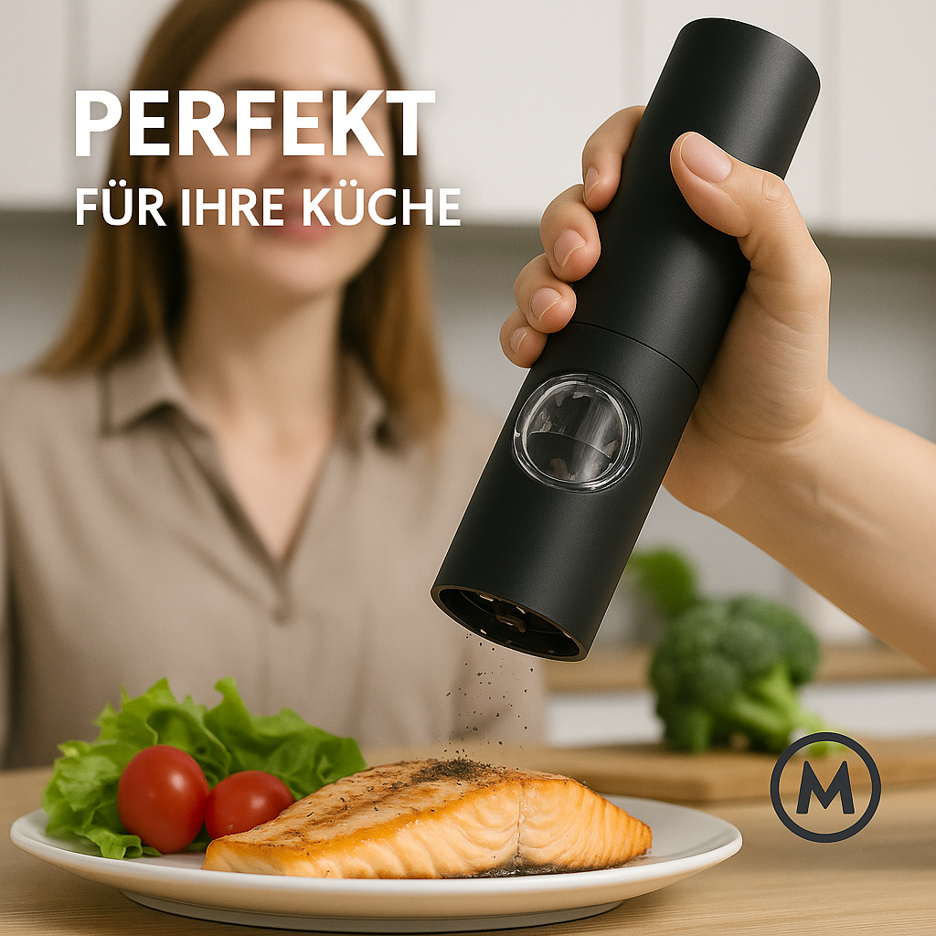Elektrische Salz- und Pfeffermühle Set mit LED und Basis DE.