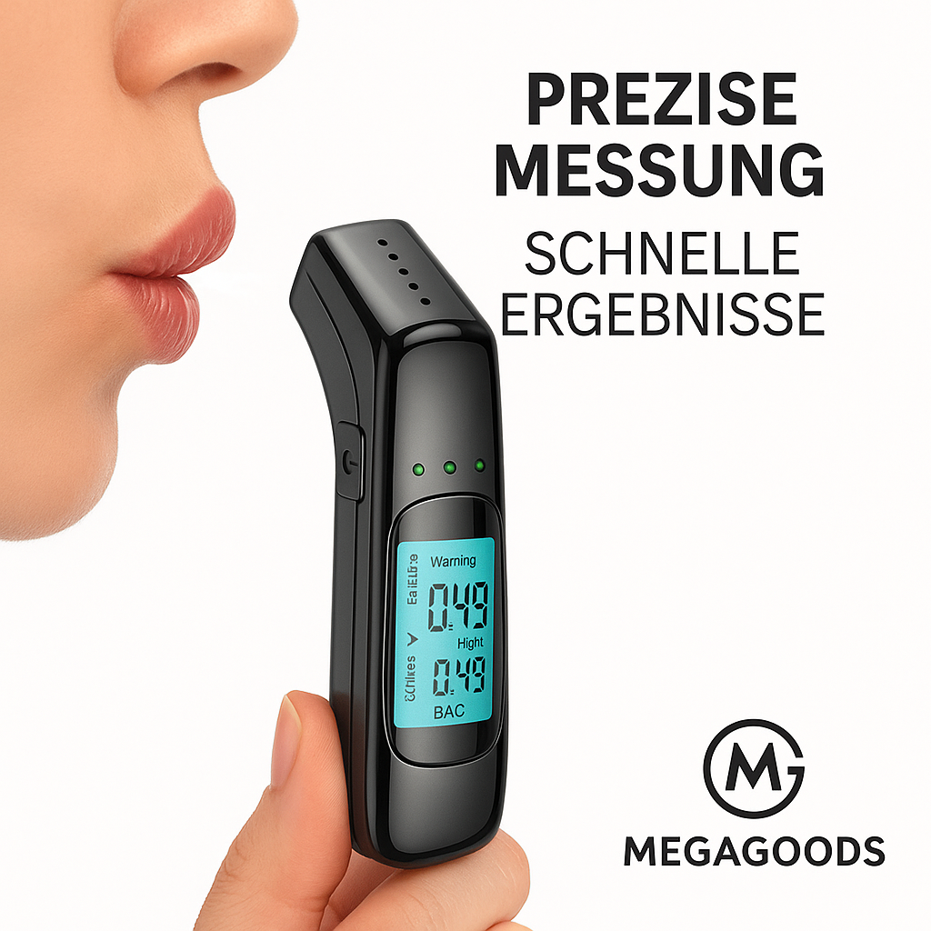 Alkoholtester mit LCD Display Professionell Tragbar für Autofahrer DE.