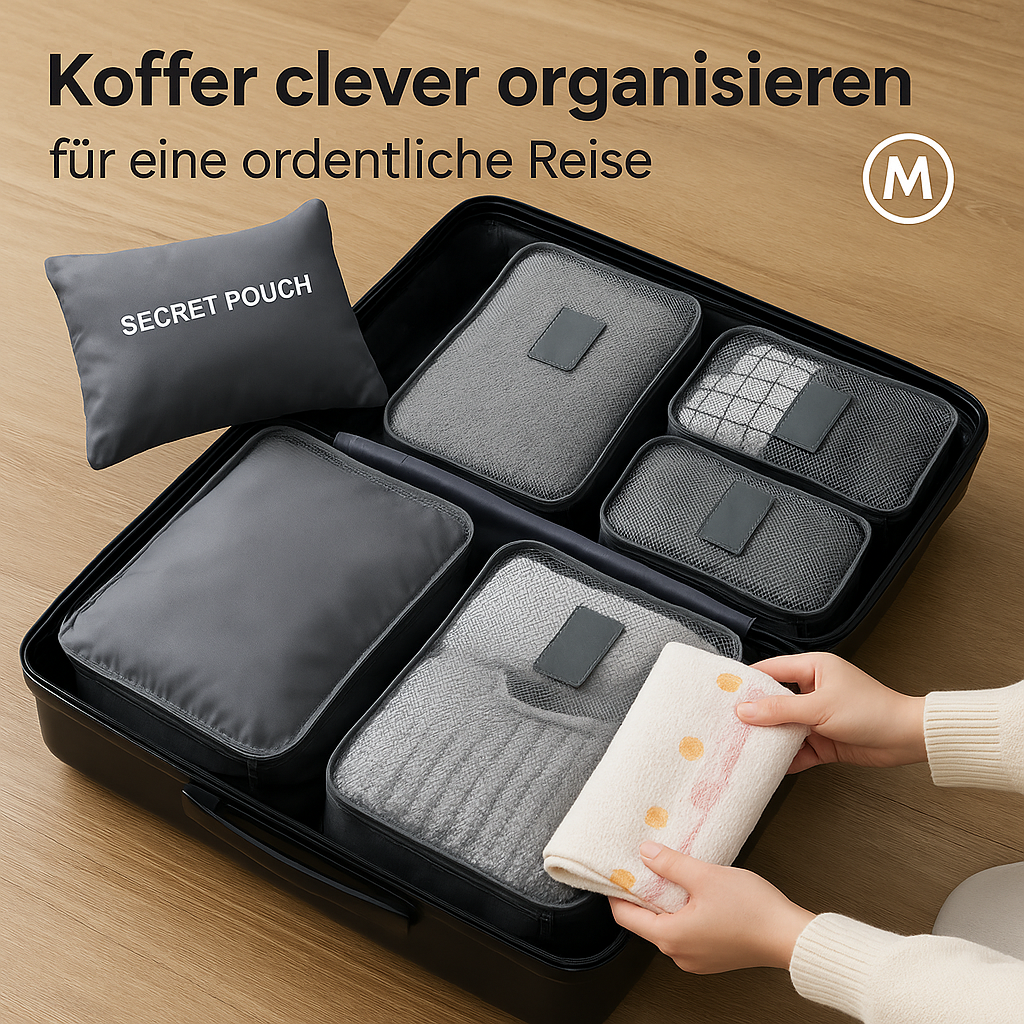 6er-Set Reise-Aufbewahrungstaschen Koffer Organizer faltbar DE.