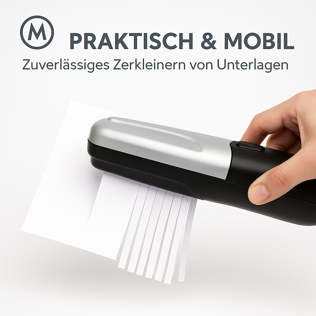 Tragbarer Aktenvernichter USB/Batterie 2L Mini Papier Cutter Büro DE.
