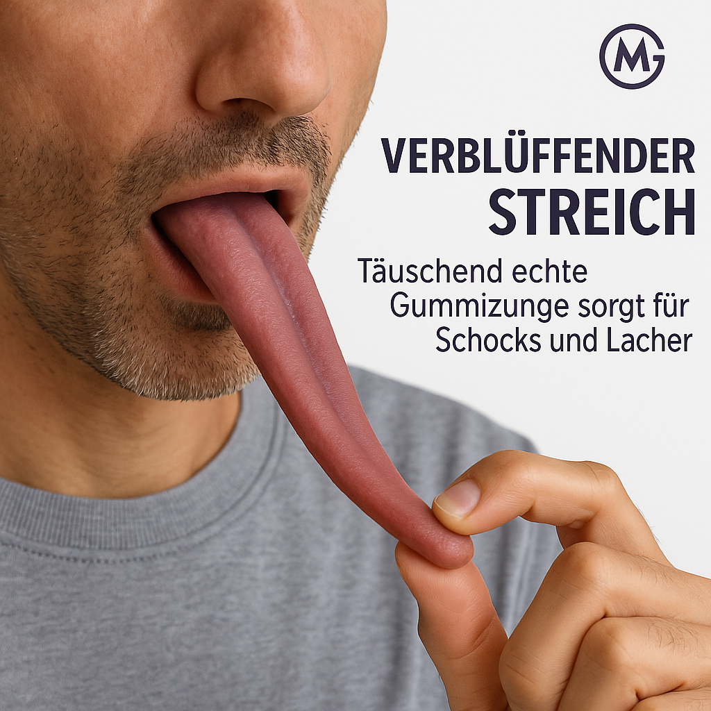Täuschend echte Gummizunge für gruselige Streiche Halloween DE.
