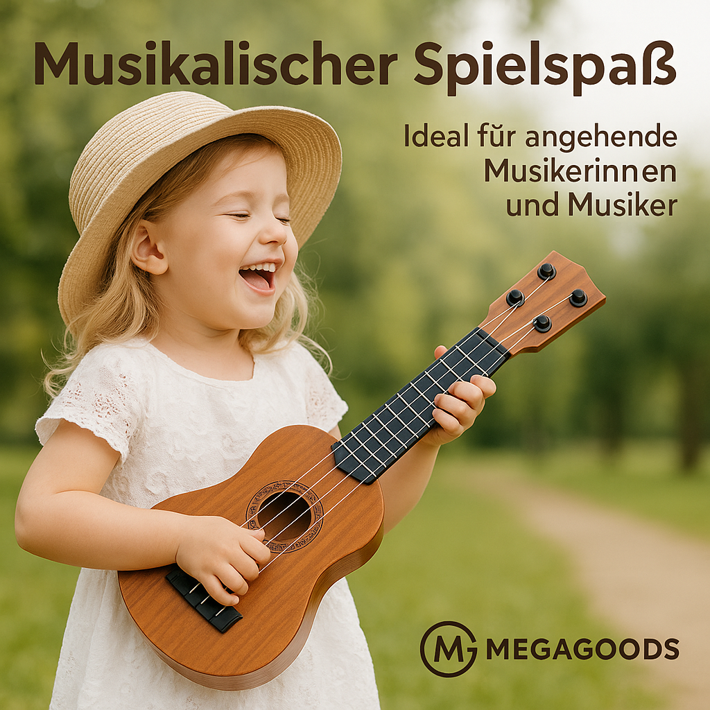Kinder-Ukulele 35 cm Spielzeuggitarre musikfähig Lerninstrument DE.