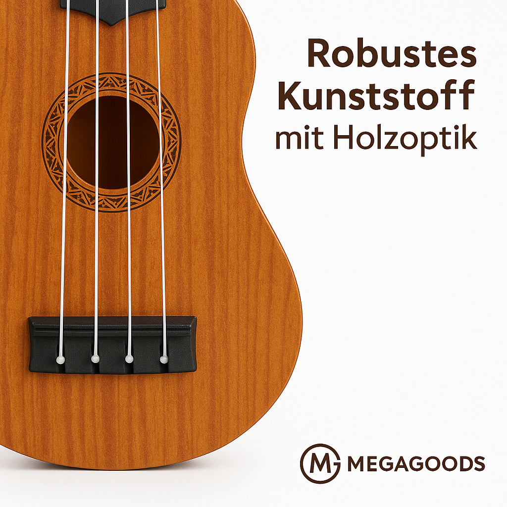Kinder-Ukulele 35 cm Spielzeuggitarre musikfähig Lerninstrument DE.