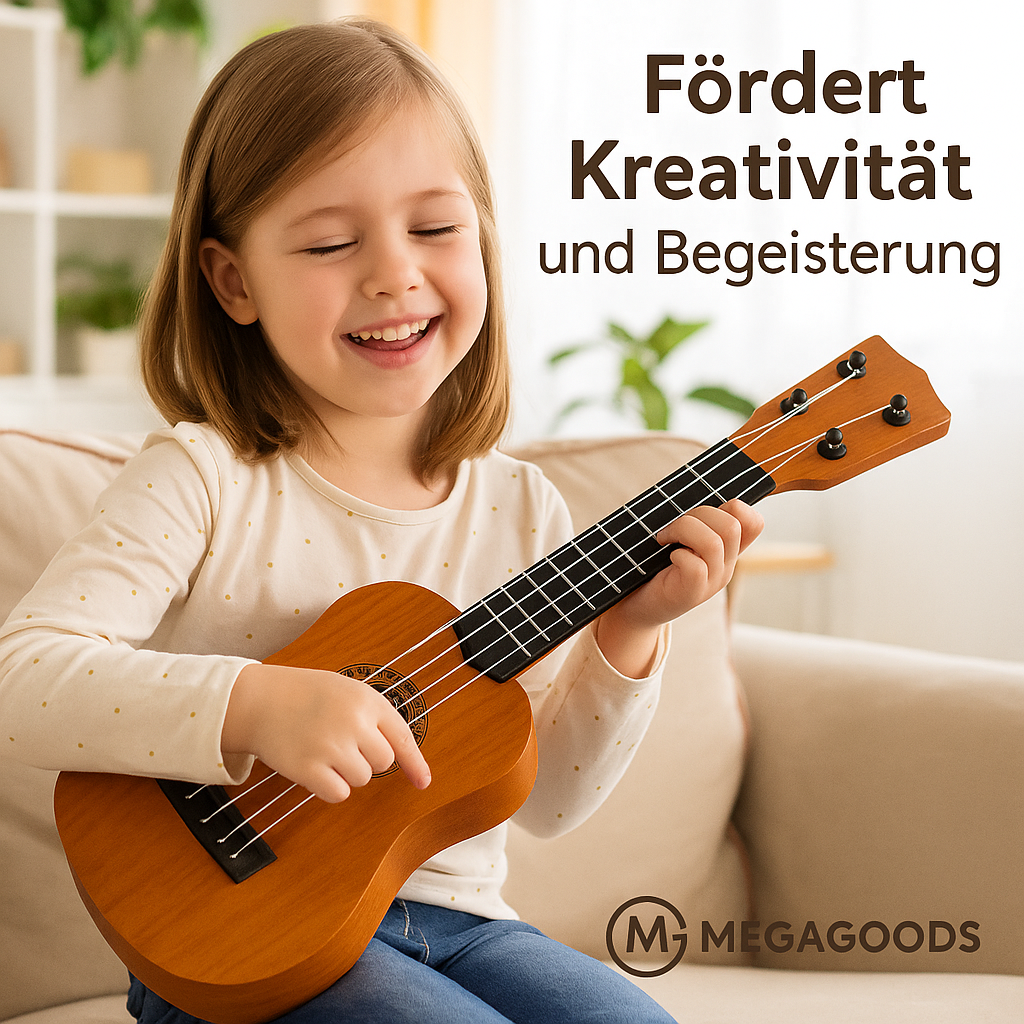 Kinder-Ukulele 35 cm Spielzeuggitarre musikfähig Lerninstrument DE.