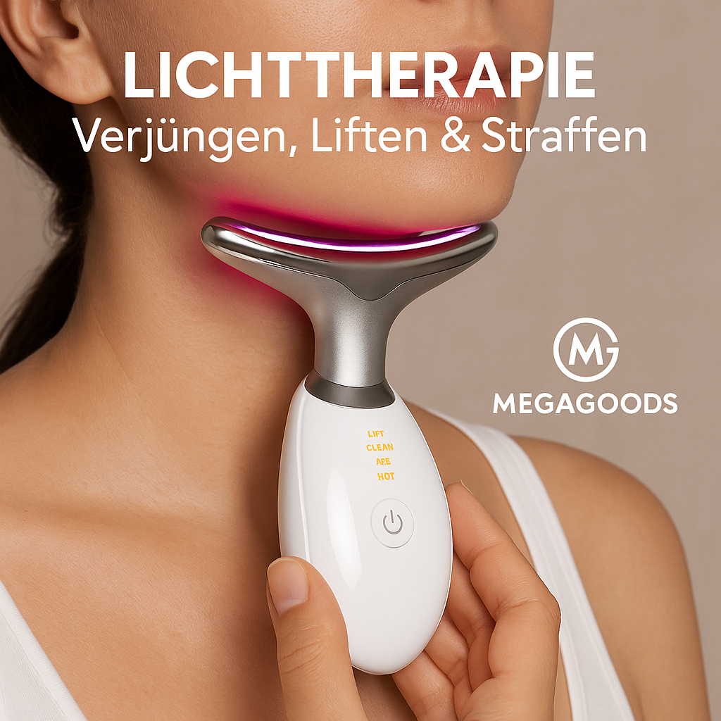 LED Lichttherapie Gerät Hautverjüngung Lifting Straffung Gesicht Hals DE.