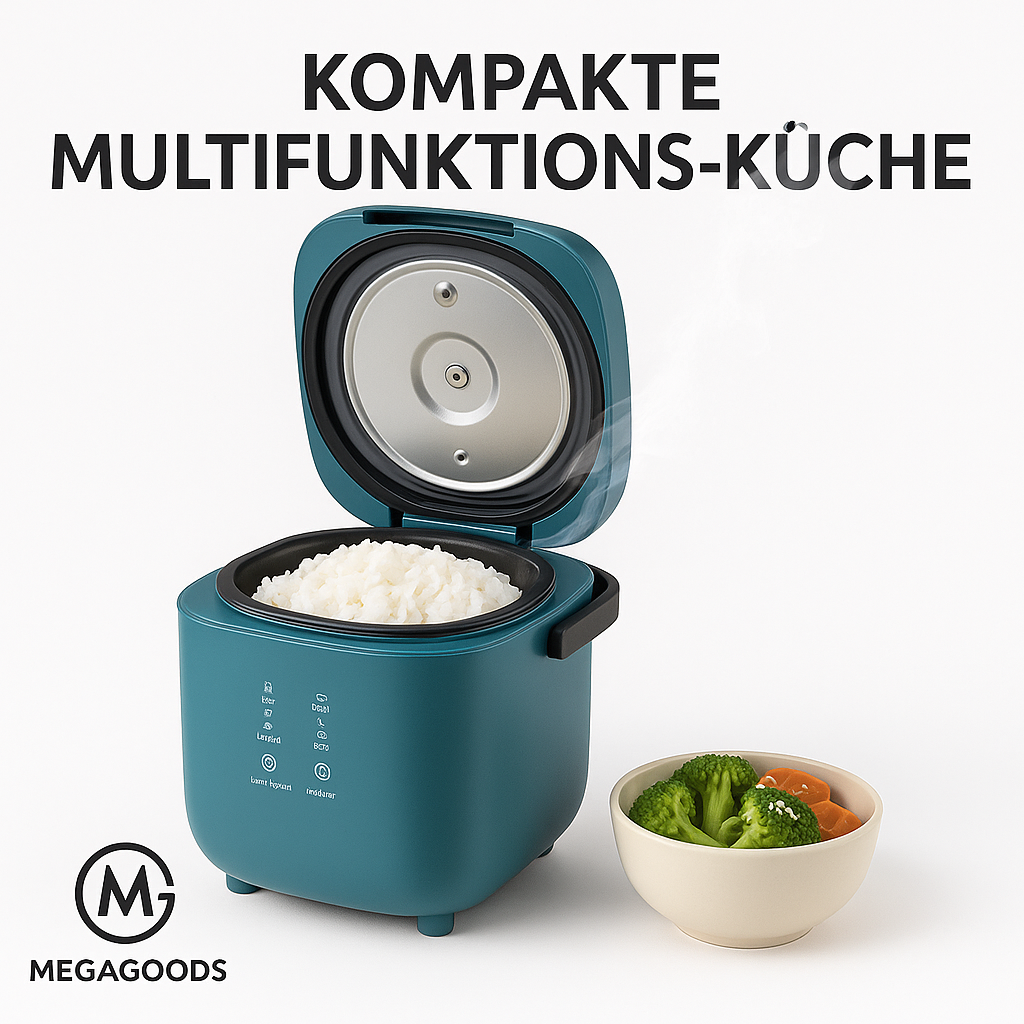 Mini Reiskocher 1,2L für 1-2 Personen mit Dampfgarer DE.