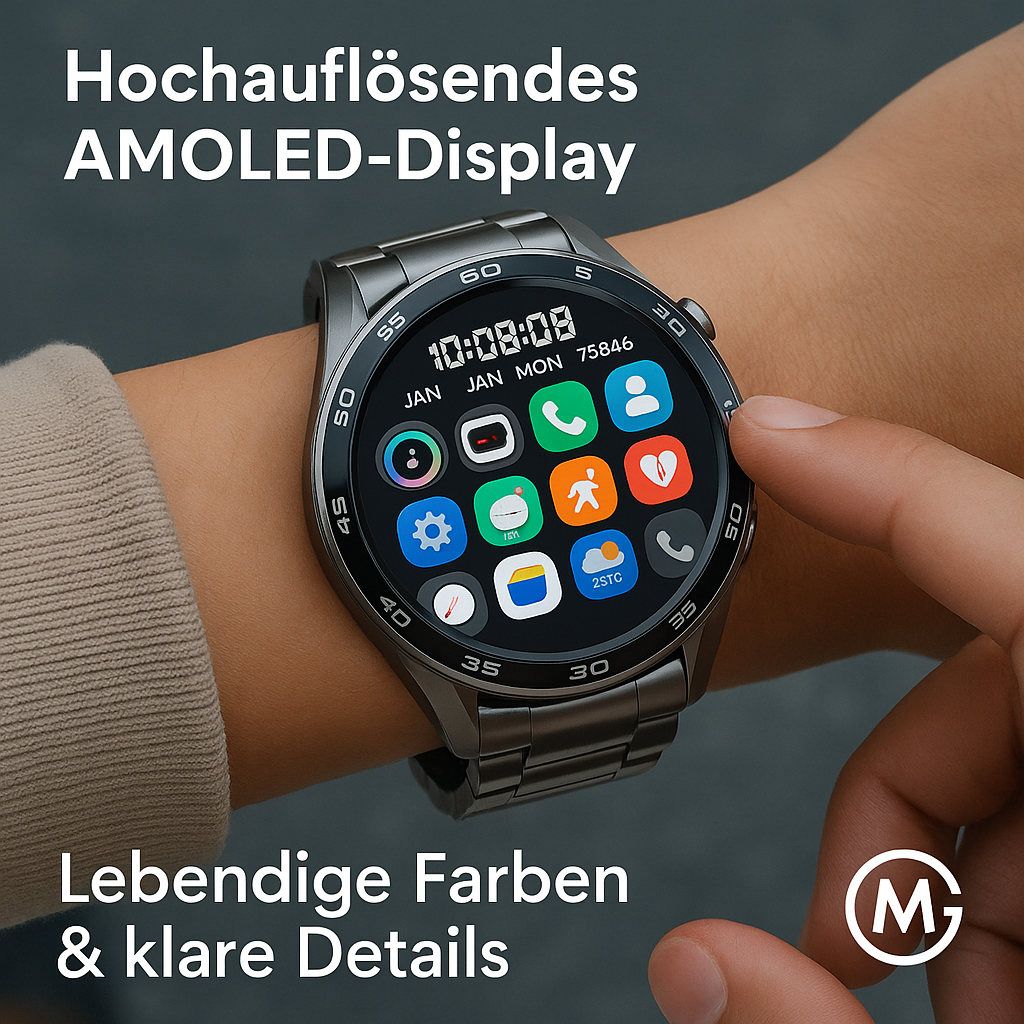GT5 Pro Smartwatch Herren AMOLED GPS NFC wasserdicht Grau DE.