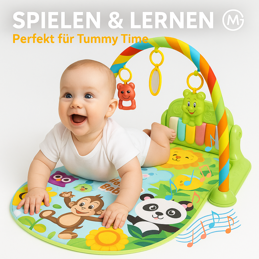 Baby Spieldecke mit Klavier 0-36M Musik Krabbeldecke Spielbogen DE.