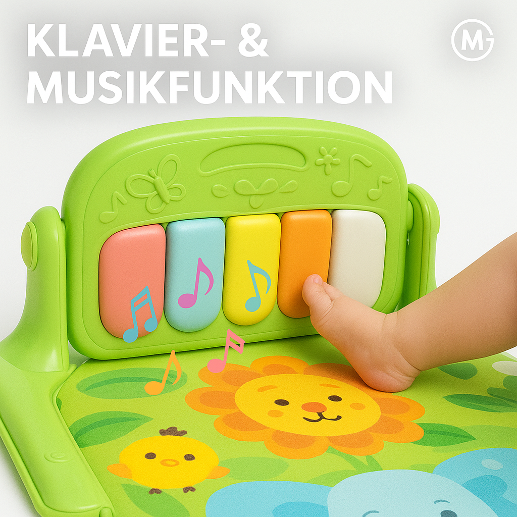 Baby Spieldecke mit Klavier 0-36M Musik Krabbeldecke Spielbogen DE.