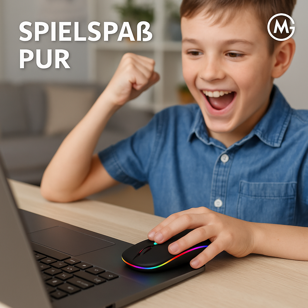 RGB Wireless Gaming Maus Bluetooth wiederaufladbar LED 3600 DPI DE.