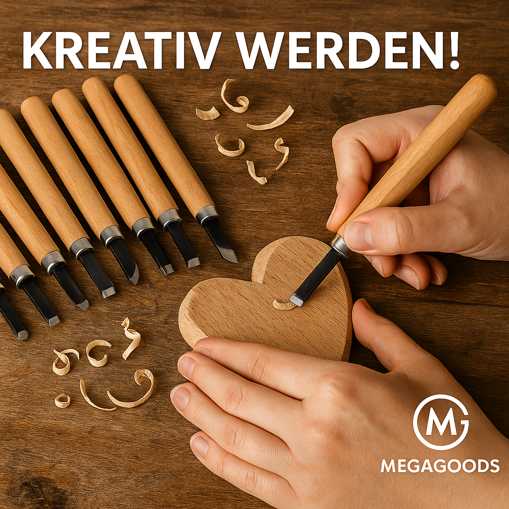 12tlg Holzschnitzwerkzeug Set für DIY Holzarbeiten und Detailarbeit DE.