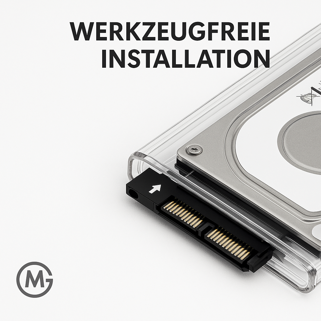Externe Festplattengehäuse USB 3.0 SATA III 2,5 Zoll HDD SSD DE.
