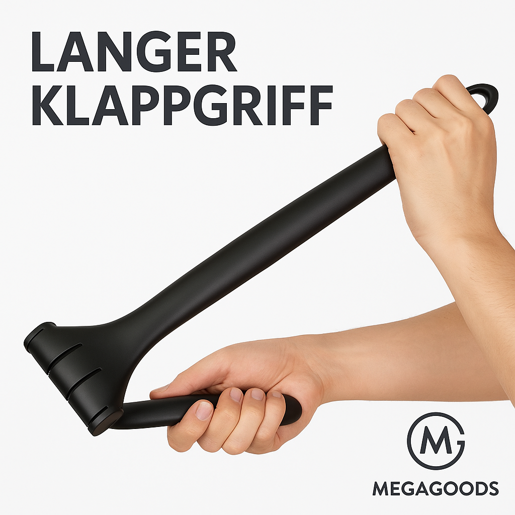 Langstieliger Klapp-Rasierer für Rücken und Körper mit 5 Klingen DE.