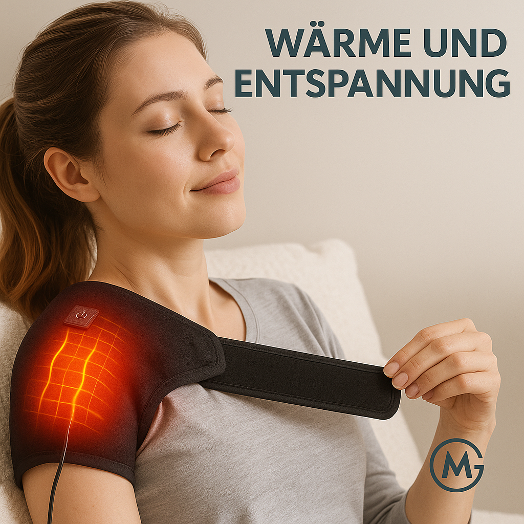 Heizbare Schulterbandage mit 3 Temperaturstufen für Wärme und Entspannung DE.