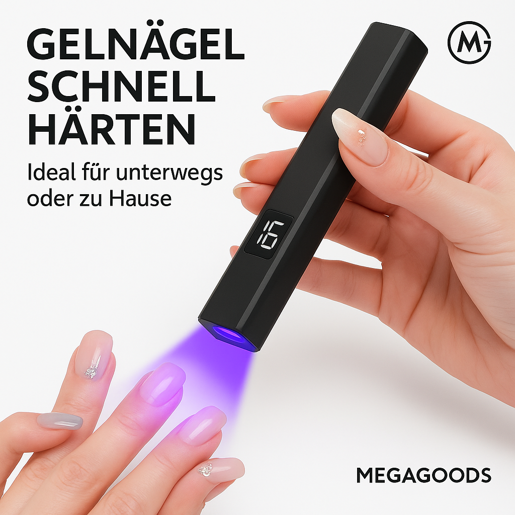 Mini UV-Nagellampe LED Display tragbar Gel Aushärtung 2 Timer DE.