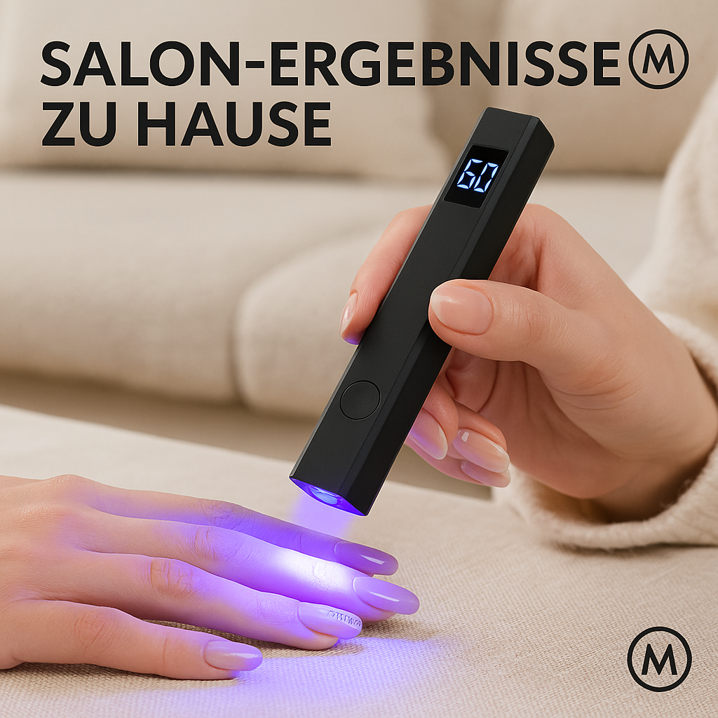 Mini UV-Nagellampe LED Display tragbar Gel Aushärtung 2 Timer DE.