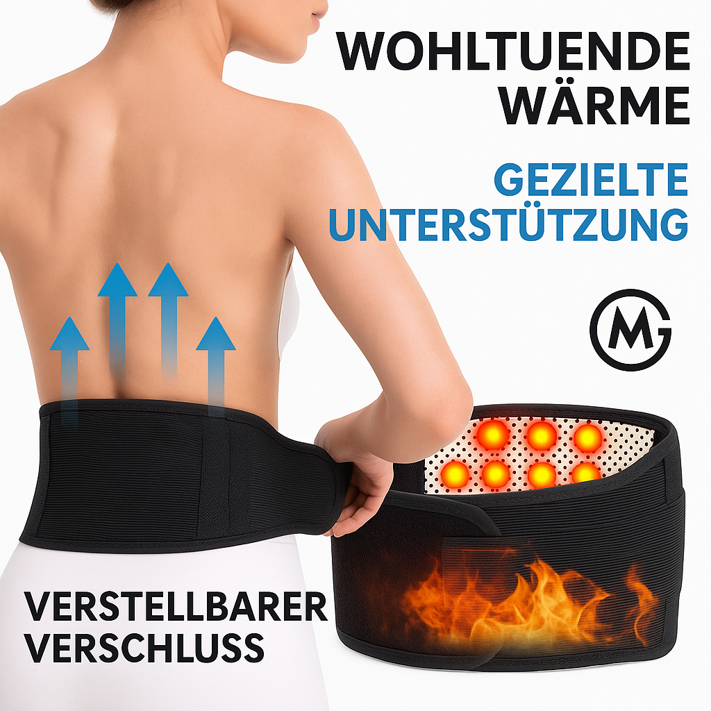 Selbsterwärmender Rückenstützgürtel mit Magnettherapie DE.