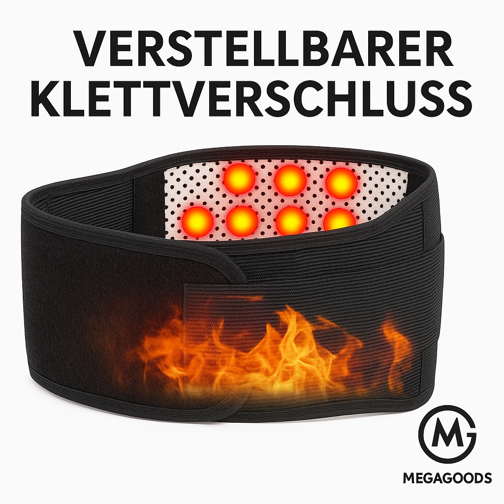 Selbsterwärmender Rückenstützgürtel mit Magnettherapie DE.