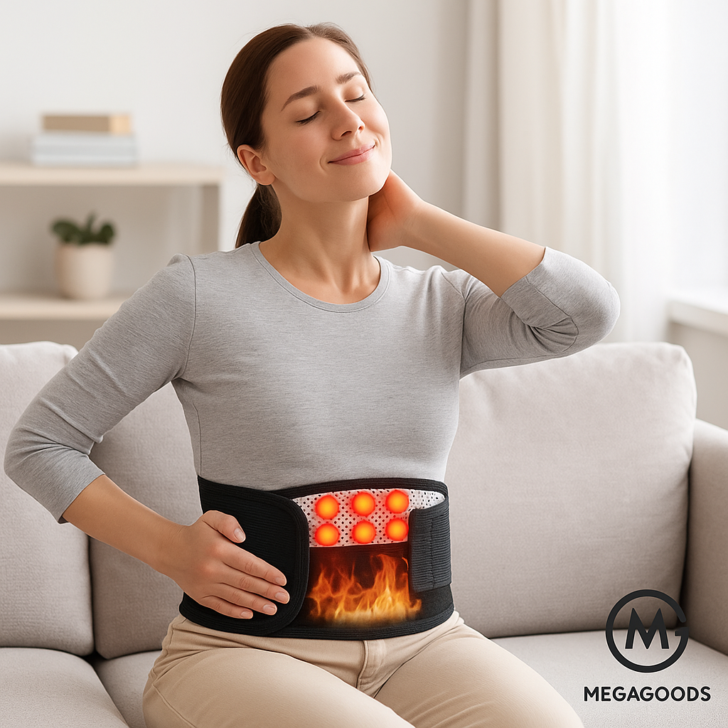 Selbsterwärmender Rückenstützgürtel mit Magnettherapie DE.