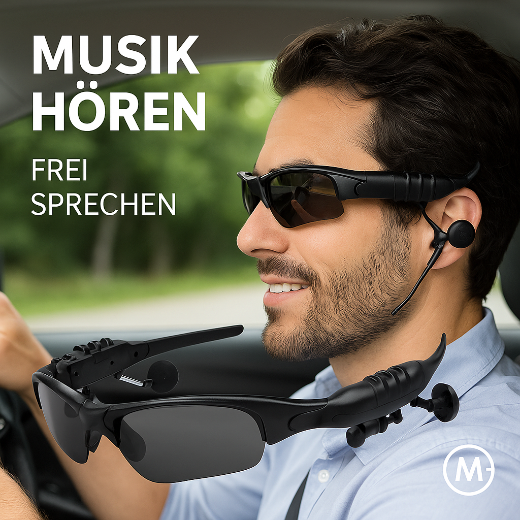 Bluetooth-Sonnenbrillen mit Headset Mikrofon Sport & Fahren DE.