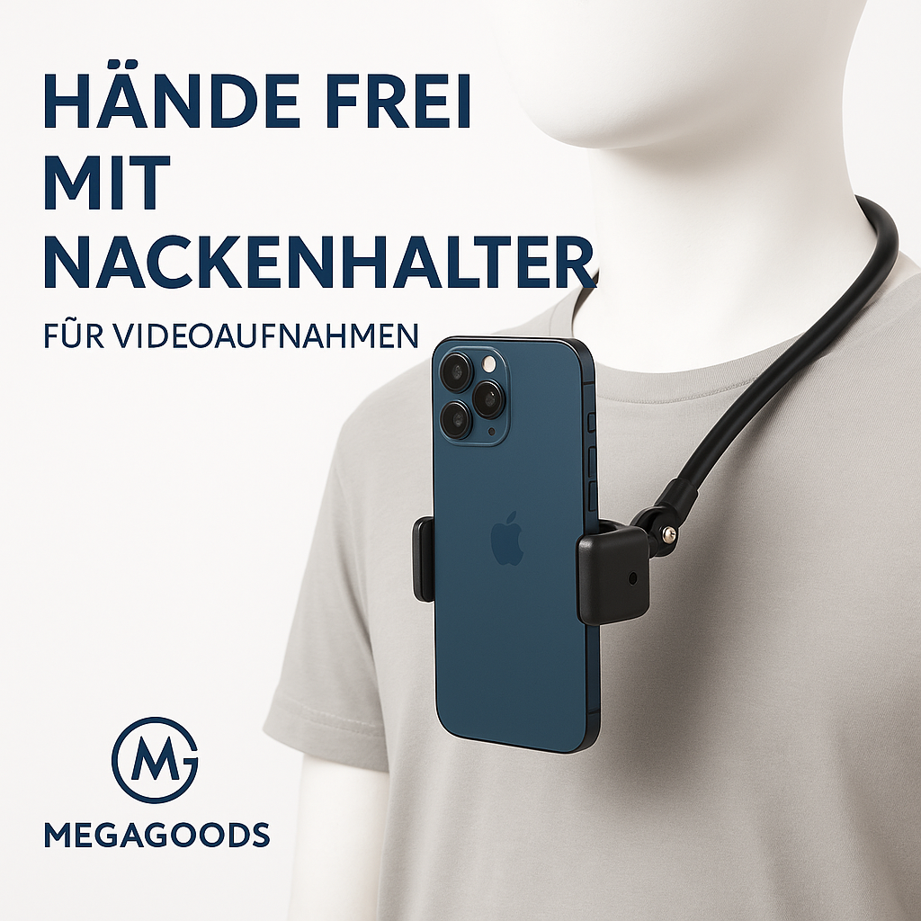 Handy Nacken-Handyhalter flexibel für iPhone GoPro Video DE.