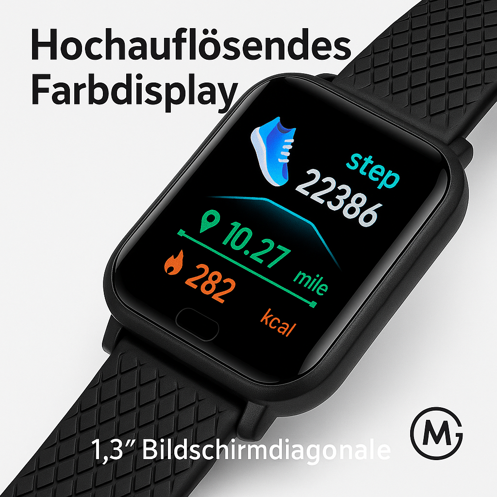 Smartwatch D13 116Plus für Damen Herren Kinder mit Musiksteuerung DE.
