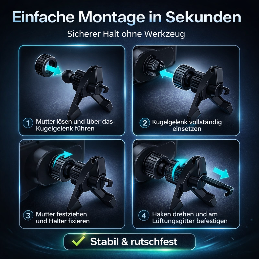 NOVIX™ KFZ Handyhalterung Auto für Samsung Z Fold 7/6/5/4 kabellos 90° drehbar
