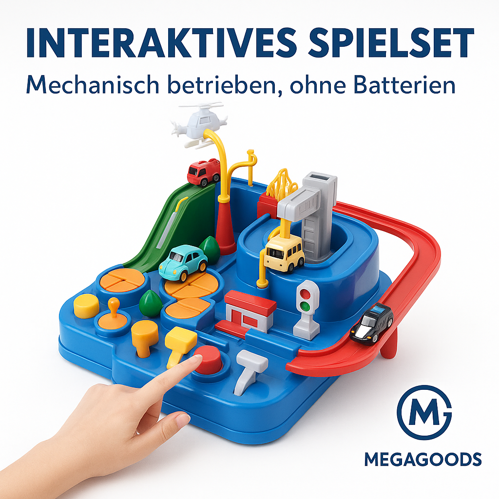 Rennbahn Spielset Kinder Interaktives Abenteuer Mechanisch DE.