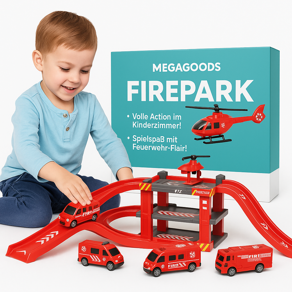 Parkhaus Spielset Kinder Feuerwehr Rettungsstation Autos DE.