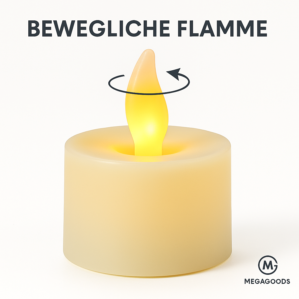 LED Kerzen 6er-Set flackernd mit Fernbedienung für Hochzeit DE.