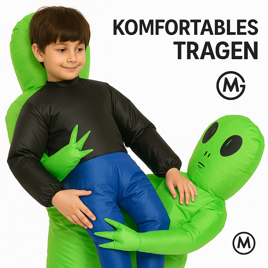 ET Alien Aufblasbares Kostüm Monster Cosplay Kinder DE.