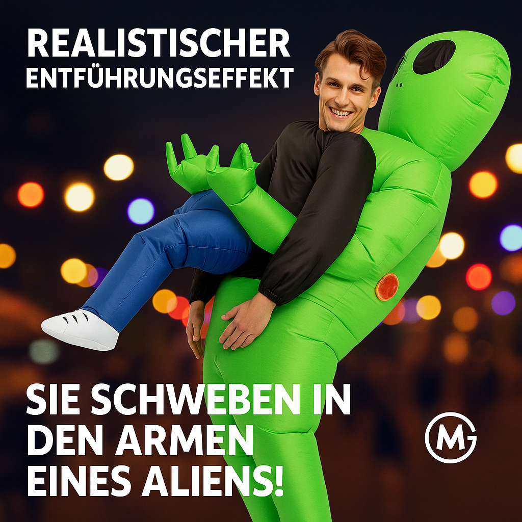 Alien Kostüm aufblasbar für Erwachsene Party Karneval Lustig DE.