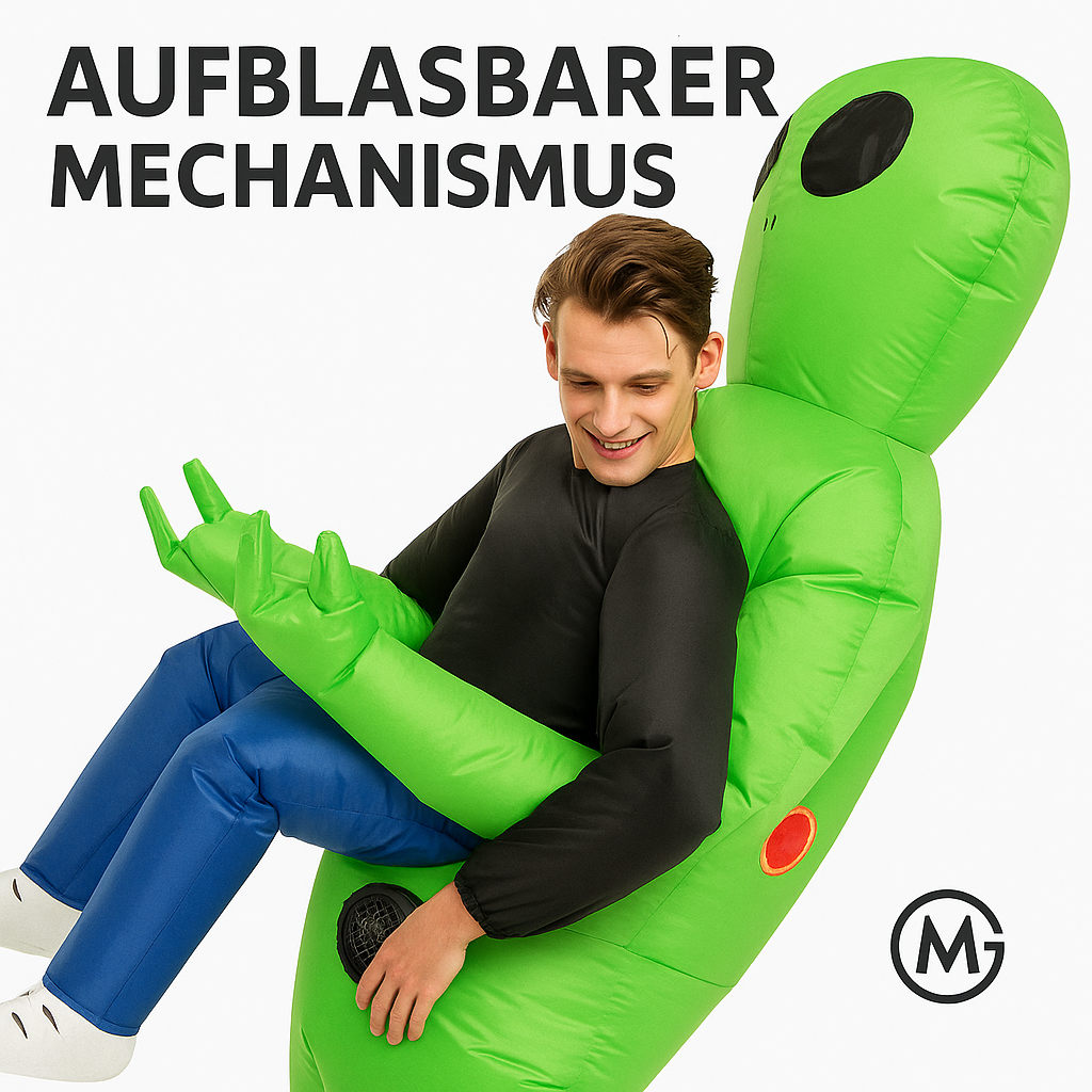 Alien Kostüm aufblasbar für Erwachsene Party Karneval Lustig DE.