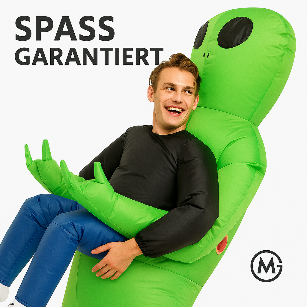 Alien Kostüm aufblasbar für Erwachsene Party Karneval Lustig DE.