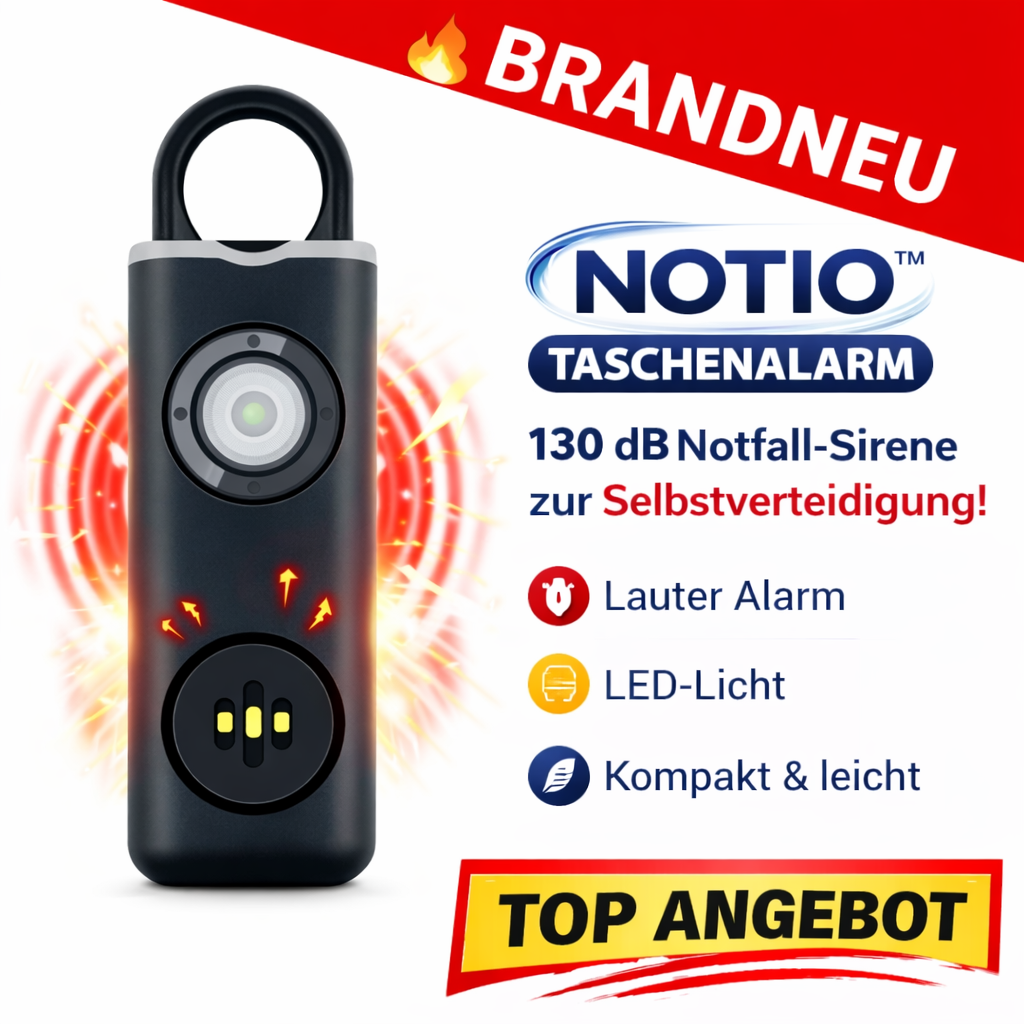 Notio™ Taschenalarm 130dB Personenalarm Notfall Panikalarm Selbstschutz Sirene