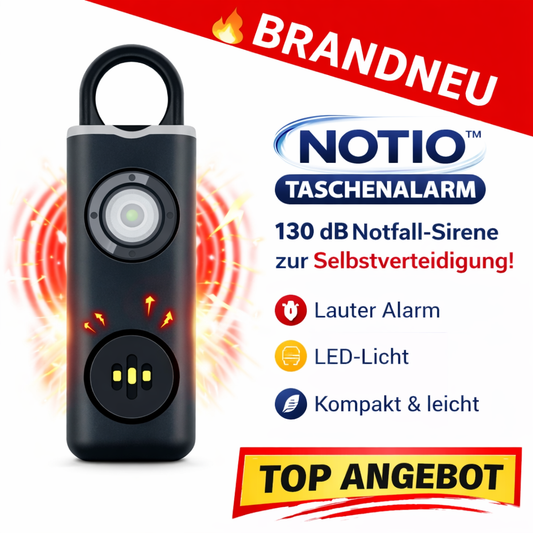 Notio™ Taschenalarm 130dB Personenalarm Notfall Panikalarm Selbstschutz Sirene
