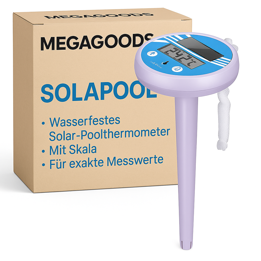 Wasserfestes Solar Poolthermometer mit Skala für exakte Messwerte DE.