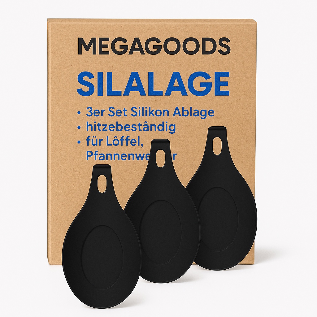3er Set Silikon Ablage hitzebeständig für Löffel Pfannenwender DE.
