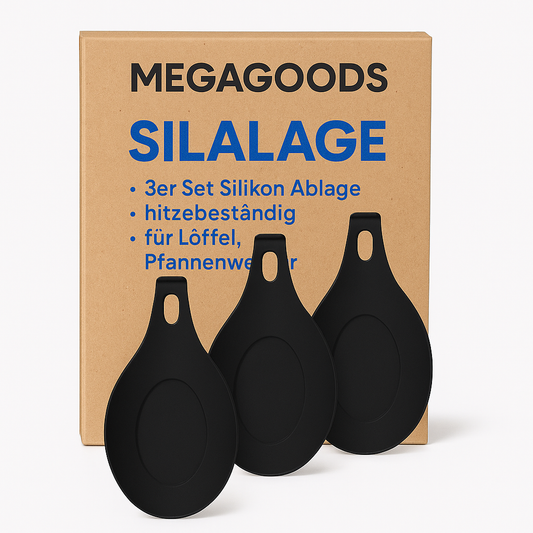 3er Set Silikon Ablage hitzebeständig für Löffel Pfannenwender DE.