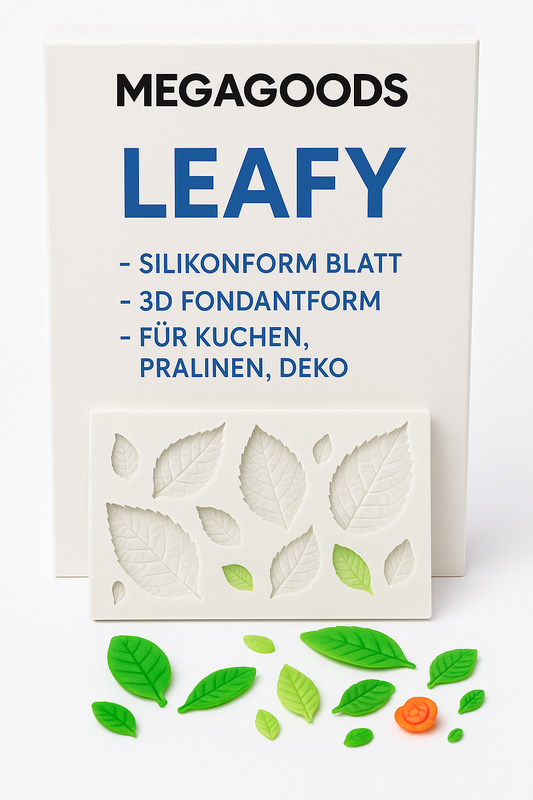 Silikonform Blatt 3D Fondantform für Kuchen Pralinen Deko DE.