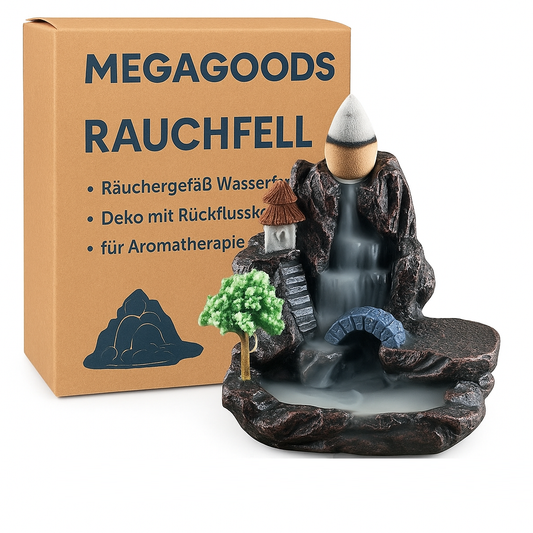 Räuchergefäß Wasserfall Deko mit Rückflusskegel für Aromatherapie DE.