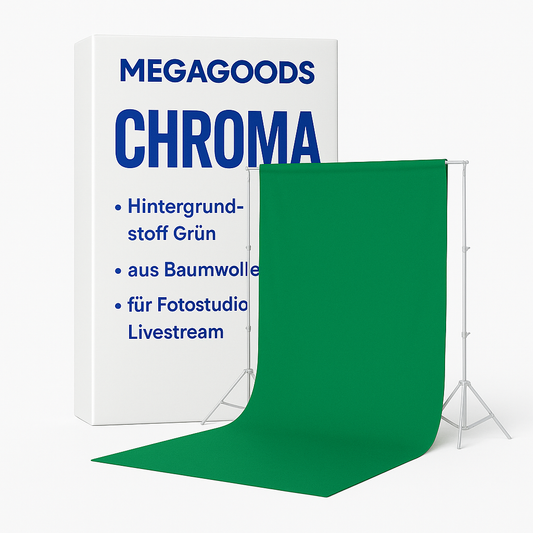 Hintergrundstoff Grün aus Baumwolle für Fotostudio Livestream DE.