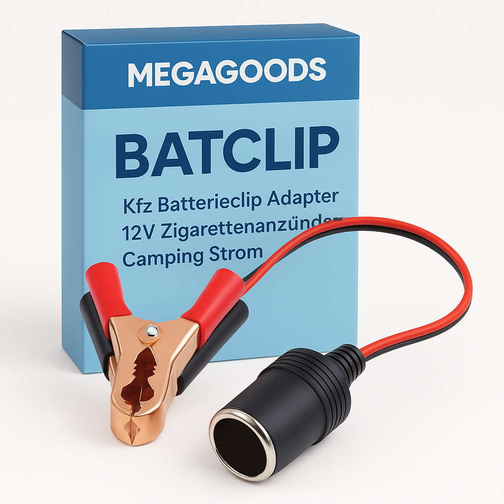 Kfz Batterieclip Adapter 12V Zigarettenanzünder Camping Strom DE.