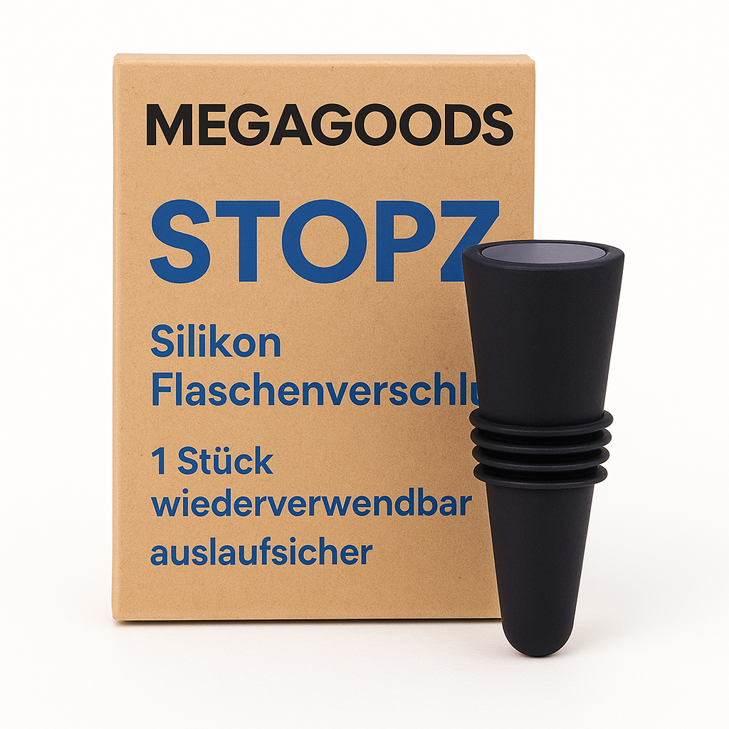 Silikon Flaschenverschluss Set wiederverwendbar auslaufsicher DE.