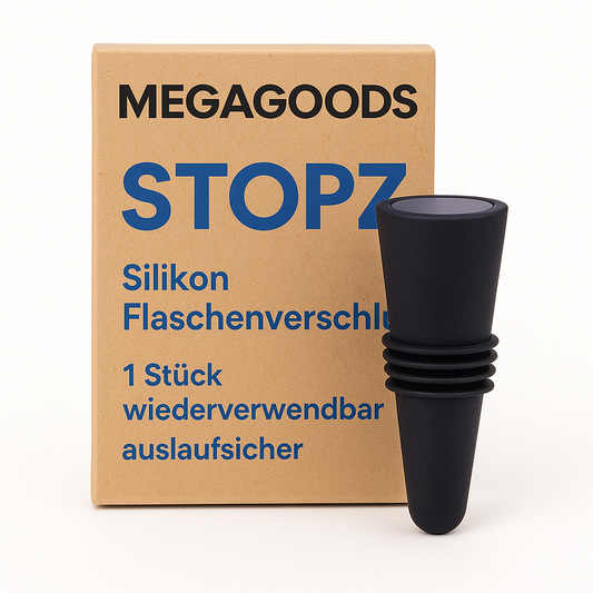 Silikon Flaschenverschluss Set wiederverwendbar auslaufsicher DE.