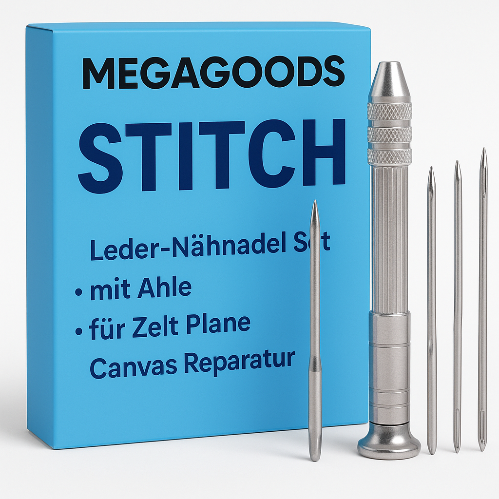 Leder-Nähnadel Set mit Ahle für Zelt Plane Canvas Reparatur DE.