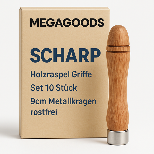 Holzraspel Holzfeile Griffe Set 10 Stück 9cm Metallkragen rostfrei DE.