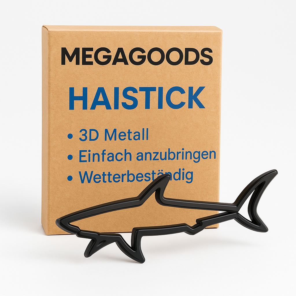 3D Metall Autoaufkleber Hai Fisch Emblem Deko für Auto Motorrad DE.