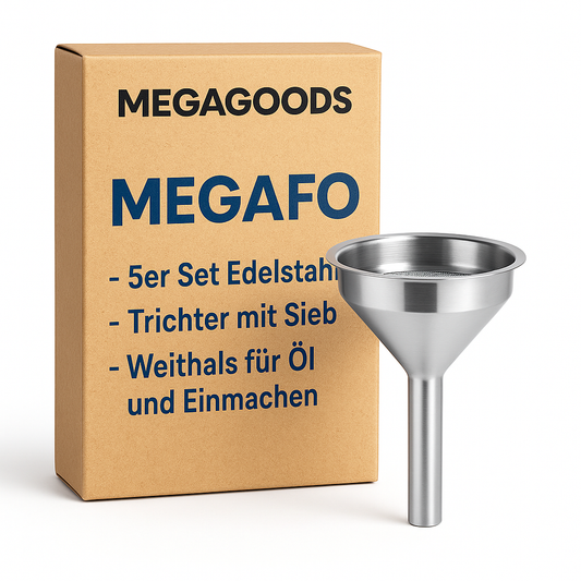 5er Set Edelstahl Trichter mit Sieb Weithals für Öl und Einmachen DE.
